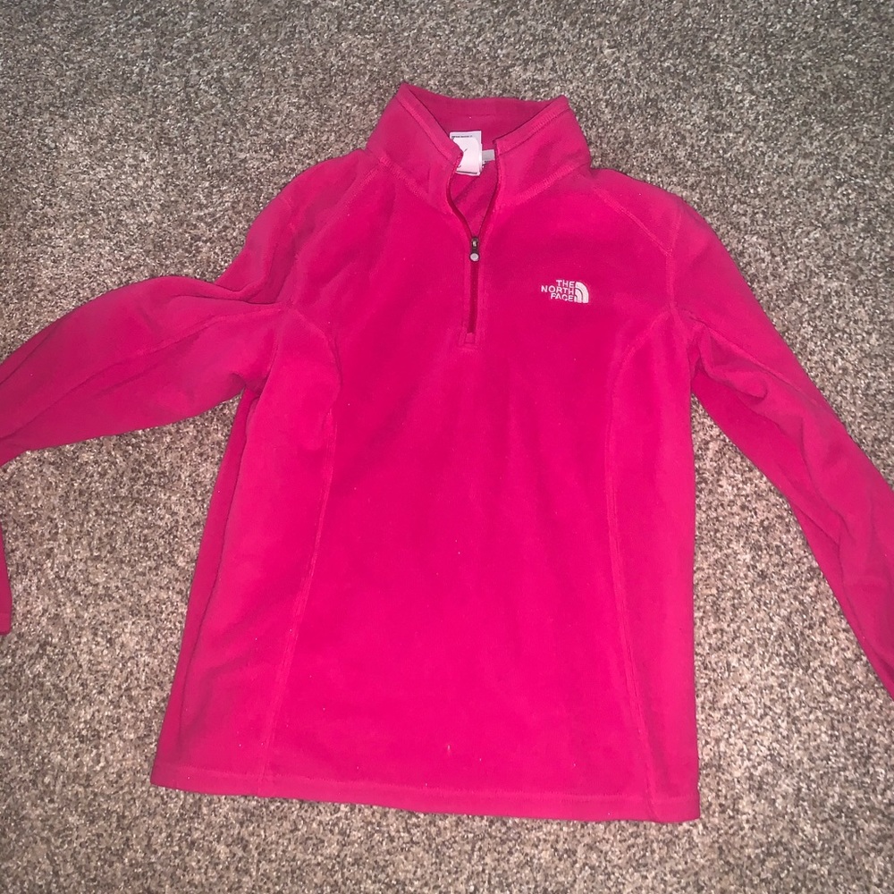North face hot pink pullover.